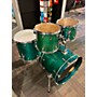 Used Ludwig Used Ludwig 4 piece Classic Birch TRANSPARENT GREEN Drum Kit TRANSPARENT GREEN