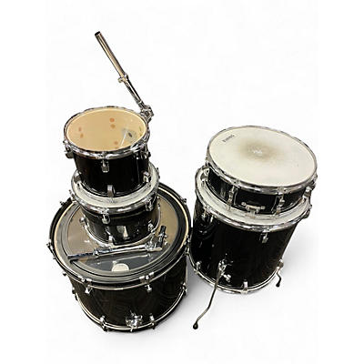 Used Ludwig 5 Piece ACCENT BLACK SPARKLE Drum Kit