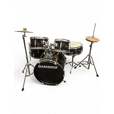 Used Ludwig 5 Piece ACCENT CS COMBO Black Drum Kit