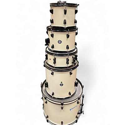 Used Ludwig 5 Piece Accent Antique White Drum Kit