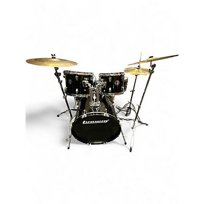 Used Ludwig 5 Piece Accent Black Drum Kit
