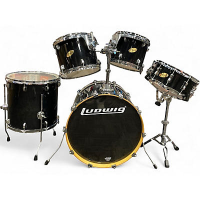 Used Ludwig 5 Piece Accent CS Black Drum Kit