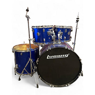 Used Ludwig 5 Piece Accent CS Blue Drum Kit