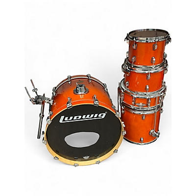 Used Ludwig 5 Piece Accent CS Orange Drum Kit