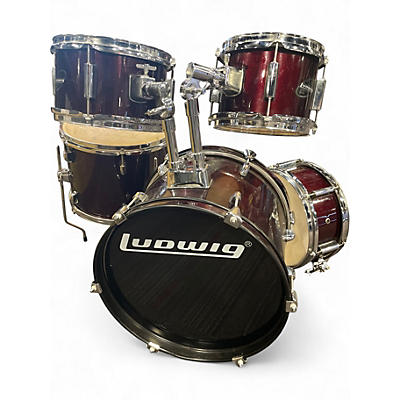 Used Ludwig 5 Piece Accent CS RED Drum Kit