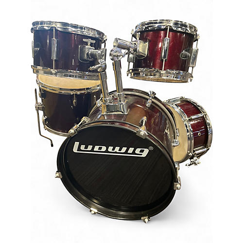 Used Ludwig 5 Piece Accent CS RED Drum Kit RED