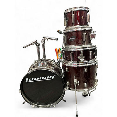 Used Ludwig 5 Piece Accent CS red Drum Kit