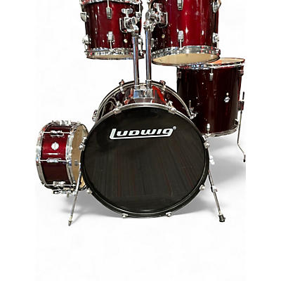 Used Ludwig 5 Piece Accent Ruby Drum Kit