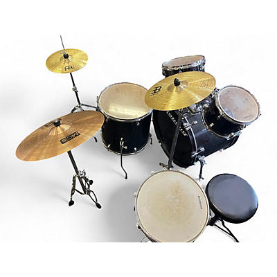 Used Ludwig 5 Piece BACK BEAT COMPLETE DRUMKIT Black Drum Kit