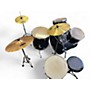 Used Ludwig 5 Piece BACK BEAT COMPLETE DRUMKIT Black Drum Kit Black