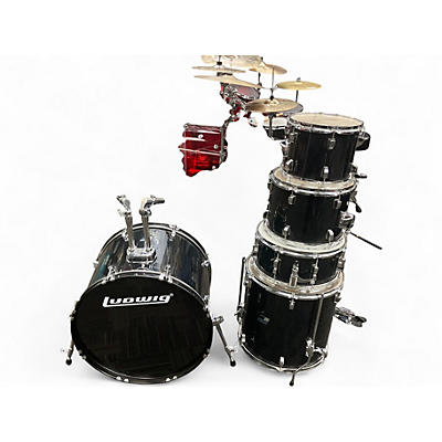 Used Ludwig 5 Piece BACKBEAT 5 PIECE Black Drum Kit