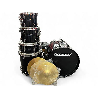 Used Ludwig 5 Piece BACKBEAT BLACK SPARKLE Drum Kit
