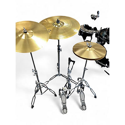 Used Ludwig 5 Piece BACKBEAT COMPLETE KIT Black Drum Kit