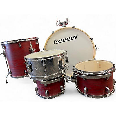 Used Ludwig 5 Piece BACKBEAT ELITE Maroon Drum Kit