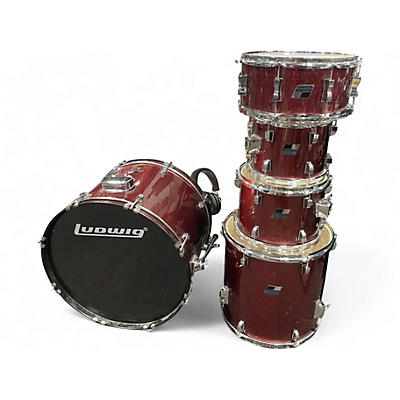 Used Ludwig 5 Piece BACKBEAT Wine Red Drum Kit