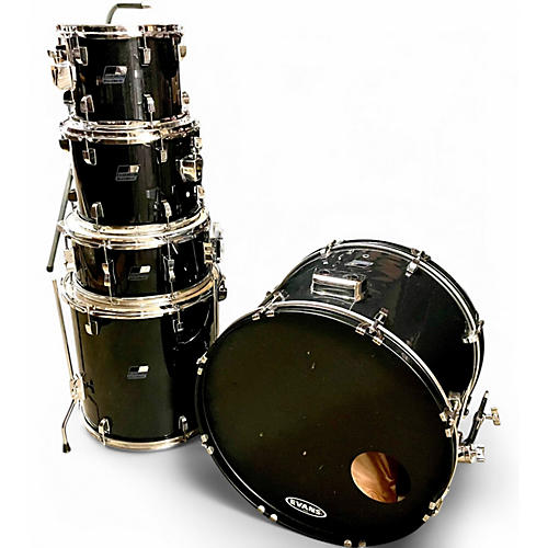 Used Ludwig 5 Piece BackBeat Black Drum Kit Black