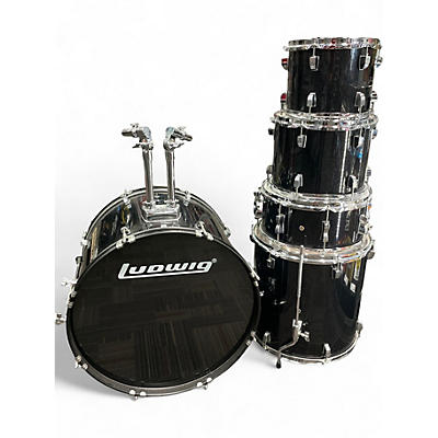 Used Ludwig 5 Piece Backbeat Black Sparkle Drum Kit