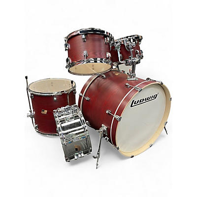 Used Ludwig 5 Piece Backbeat Elite Ruby Grain Drum Kit