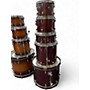 Used Ludwig 5 Piece Backbeat Red Drum Kit Red