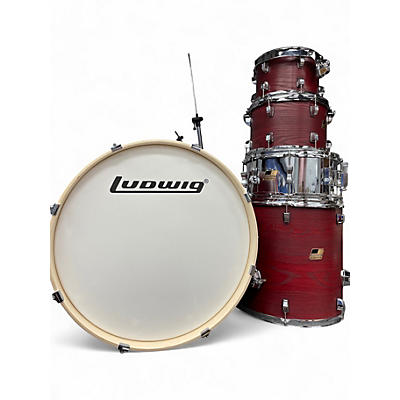 Used Ludwig 5 Piece Backbeat Ruby Grain Drum Kit