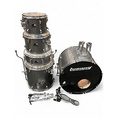 Used Ludwig 5 Piece Backbeat Silver Sparkle Drum Kit