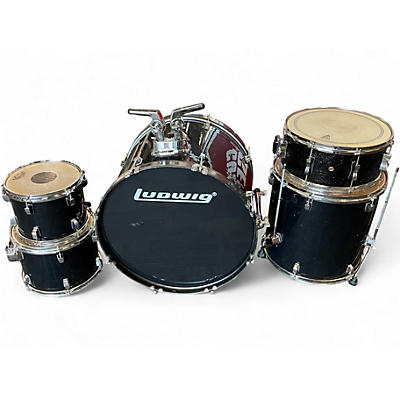 Used Ludwig 5 Piece Backbeat black sparkle Drum Kit