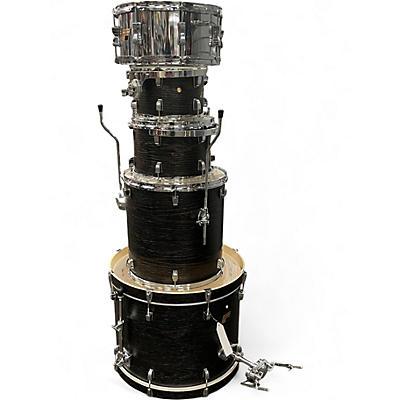Used Ludwig 5 Piece Breakbeat Elite Complete Drumset Black Grain Drum Kit
