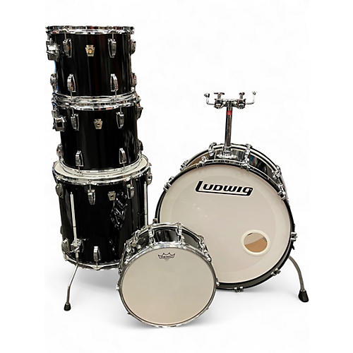 Used Ludwig 5 Piece Classic Maple Black Drum Kit Black