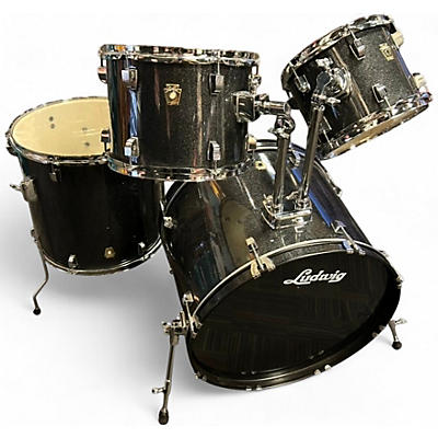 Used Ludwig 5 Piece Classic Maple Black Galaxy Drum Kit