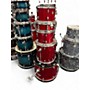 Used Ludwig 5 Piece Classic Maple Fab Outfit Red Sparkle Drum Kit Red Sparkle