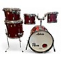 Used Ludwig 5 Piece Classic Maple RED SPARKLE Drum Kit RED SPARKLE
