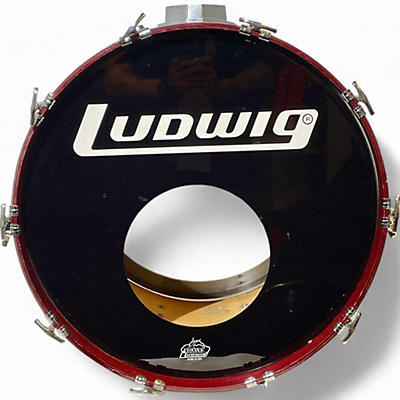 Used Ludwig 5 Piece Classic Maple cherry kick / black cortex toms Drum Kit