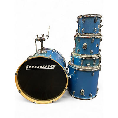 Used Ludwig 5 Piece Element Blue Sparkle Drum Kit