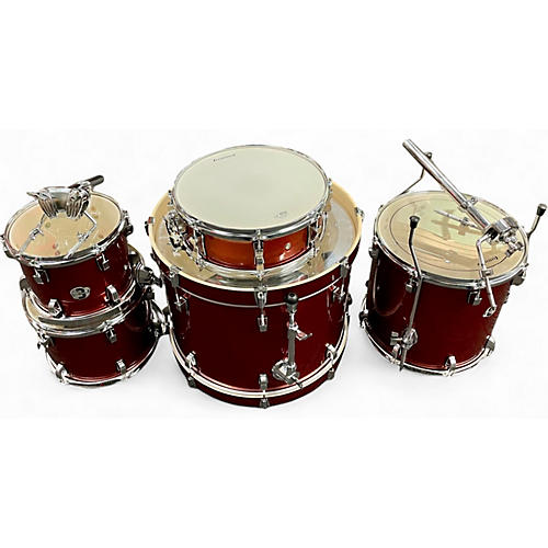 Ludwig Used Ludwig 5 Piece Element Evolution Metallic Red Drum Kit Metallic Red