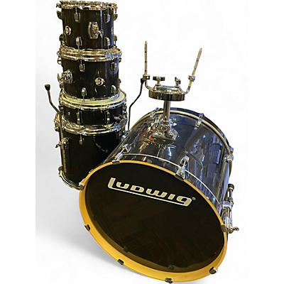 Used Ludwig 5 Piece Element Evolution Piano Black Drum Kit