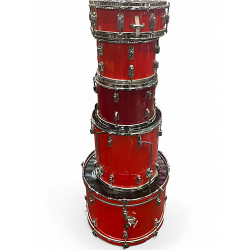 Used Ludwig 5 Piece ROCKER  RED Drum Kit RED