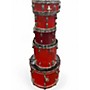 Used Ludwig 5 Piece ROCKER  RED Drum Kit RED