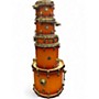 Used Ludwig 5 Piece element icon birch orange burst Drum Kit orange burst