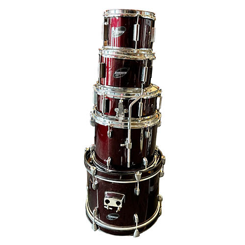 Ludwig Used Ludwig 5 piece Accent CS Ruby Drum Kit Ruby