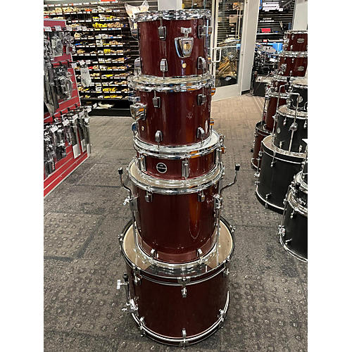 Ludwig Used Ludwig 5 piece Backbeat Wine Red Drum Kit Wine Red