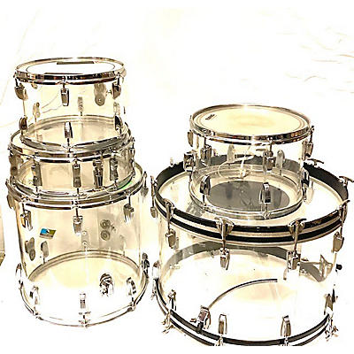 Ludwig Used Ludwig 5 piece Transparent Clear Drum Kit