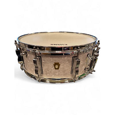 Used Ludwig 5.5X14 LEGACY SNARE White Marine Pearl Drum