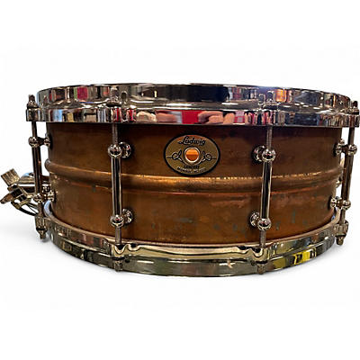 Used Ludwig 5X14 RAW COPPER CONCERT SNARE Copper Drum