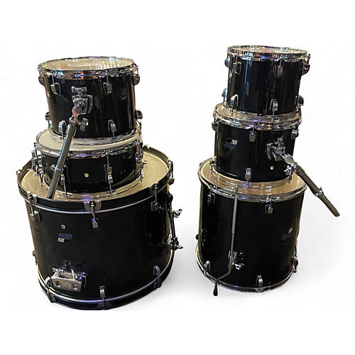Used Ludwig 6 Piece BACKBEAT Black Drum Kit Black