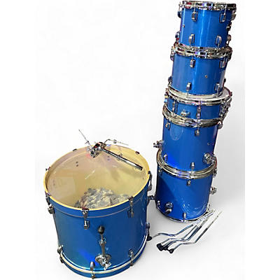 Used Ludwig 6 Piece ELEMENT Blue Drum Kit