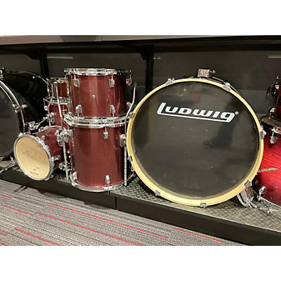 Used Ludwig 6 Piece Element Evolution Wine Red Drum Kit