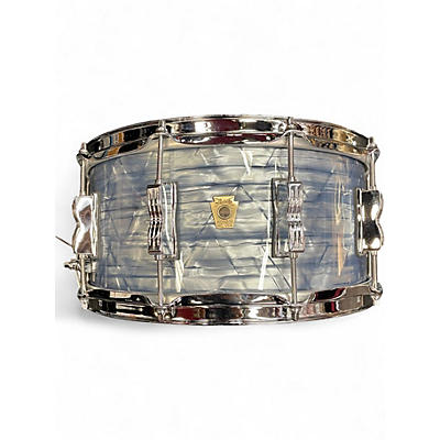 Used Ludwig 6.5X14 Classic Maple Snare Drum Sky Blue Pearl Drum