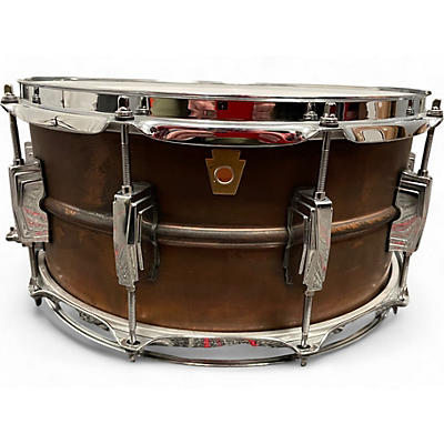 Ludwig Used Ludwig 6.5X14 Copper Phonic Snare Raw Copper Drum