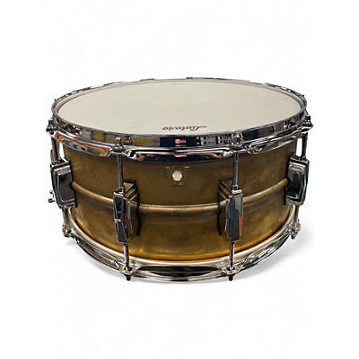Used Ludwig 6.5X14 Raw Brass Snare Gold Drum