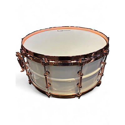 Used Ludwig 6.5in Polar-Phonic Brass Snare Drum With Copper Hardware Polar White Drum